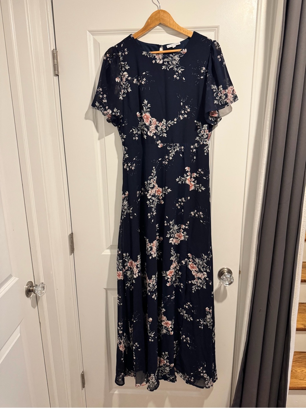 Baltic Born Navy Floral Maxi Dress with Pink & White Flowers